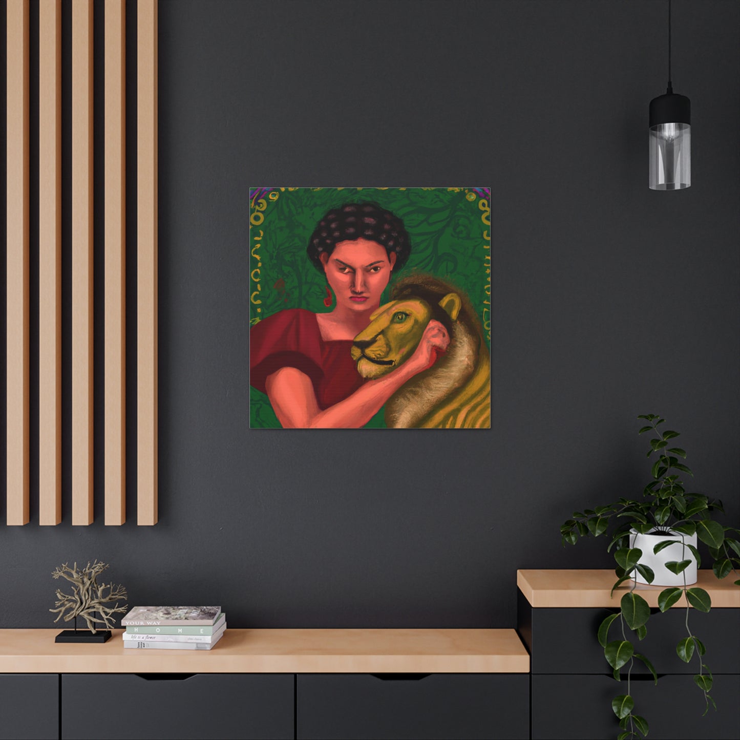 Frida Kahlo-Inspired Canvas Print for Strength and Style by PenPencilArt