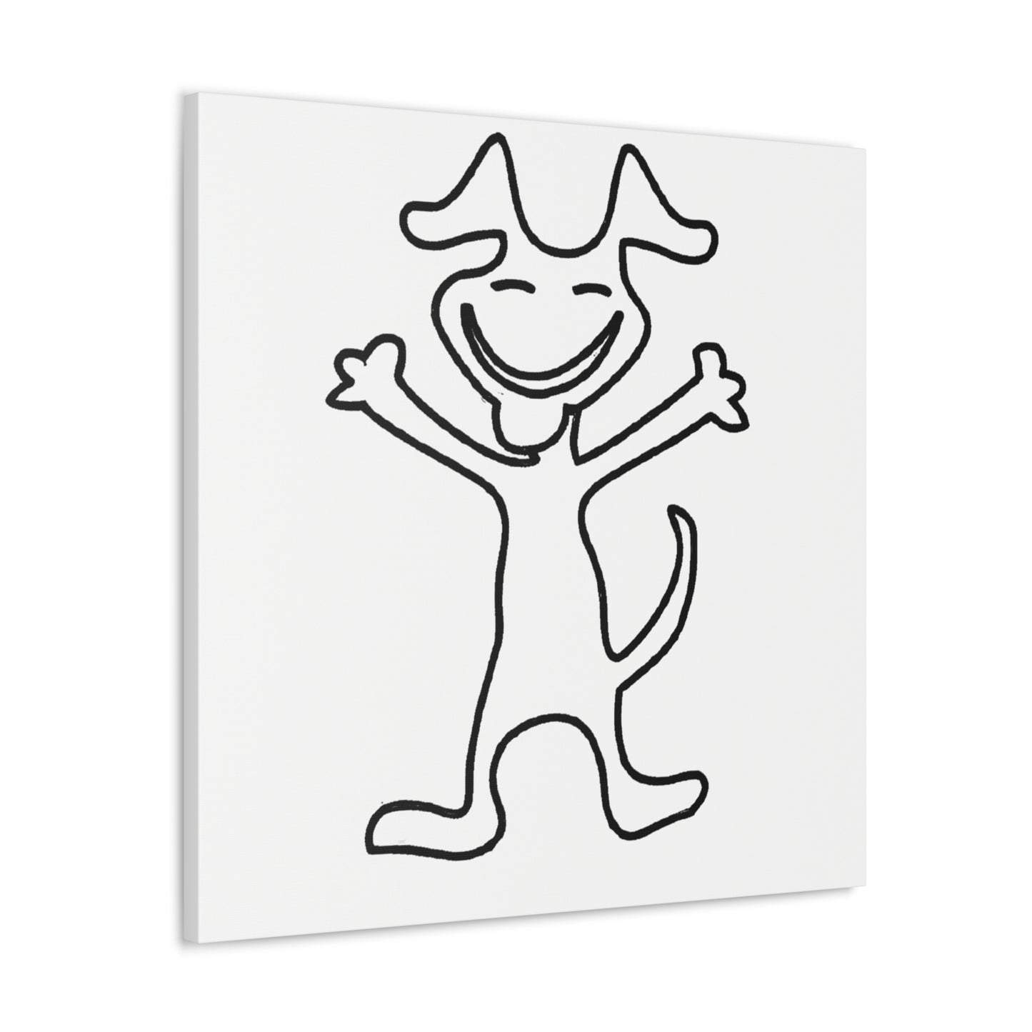 "Happy Dog Canvas Print Inspired by Keith Haring" by PenPencilArt