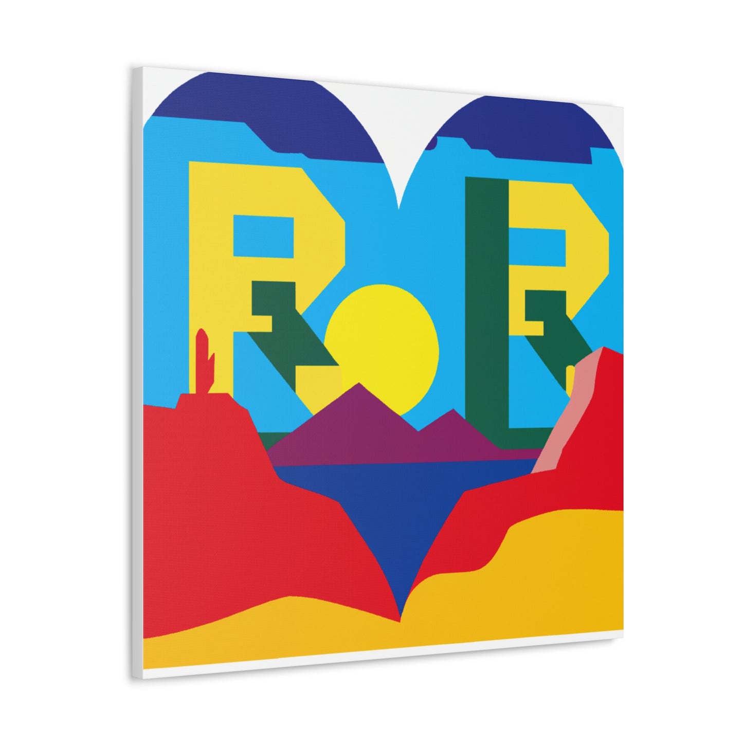 "Robert Indiana Inspired Desert Landscape Canvas Print" by PenPencilArt