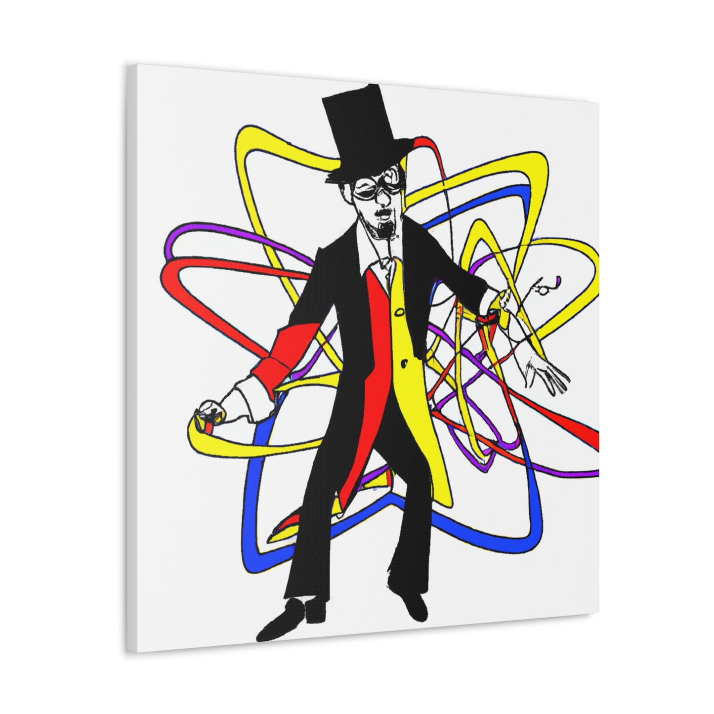 "Keith Haring Inspired Magician Canvas Print: Commanding the Unseen" by PenPencilArt