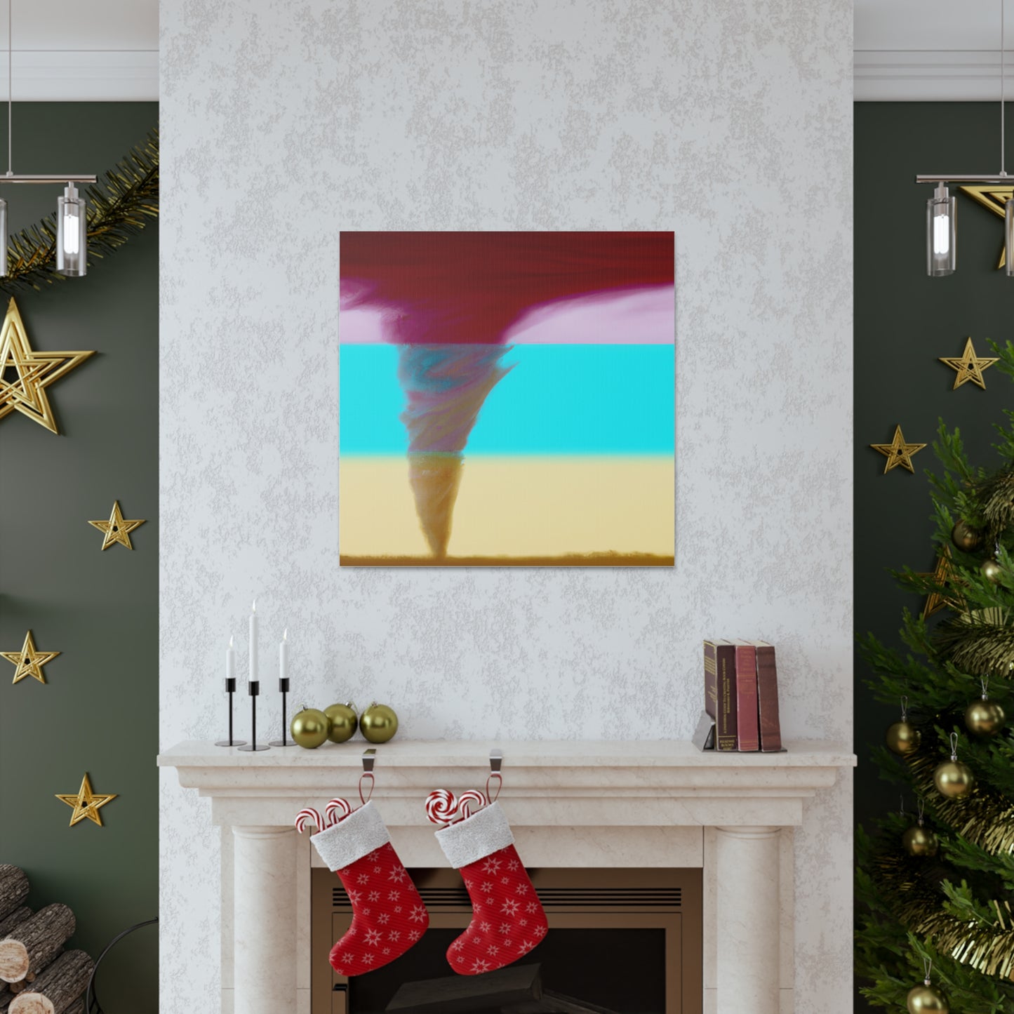 "Handmade Texas Tornado Canvas Print in Mark Rothko-Inspired Style" by PenPencilArt