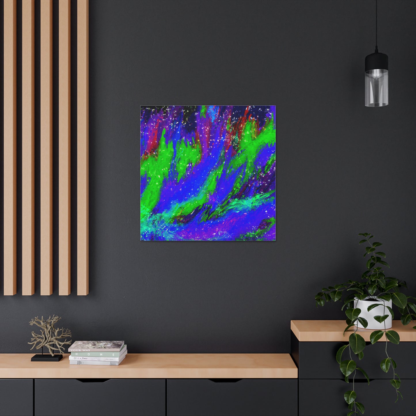 "Gallery Quality Aurora Borealis Canvas Print Inspired By Jackson Pollock" by PenPencilArt