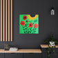 "Flowers in Banksy-Inspired Canvas Prints" by PenPencilArt
