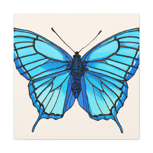 "Hariton Pushwagner Inspired Blue Butterfly Canvas Print" by PenPencilArt