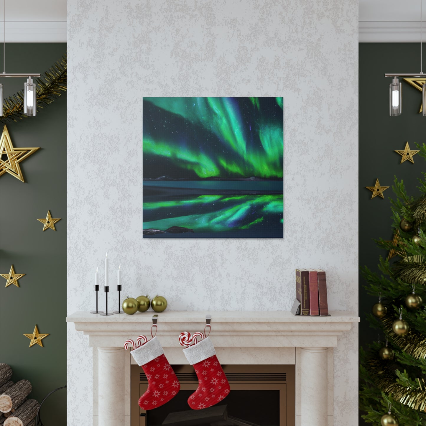 "James Gill Inspiration - Aurora Borealis Artwork Canvas Print" by PenPencilArt