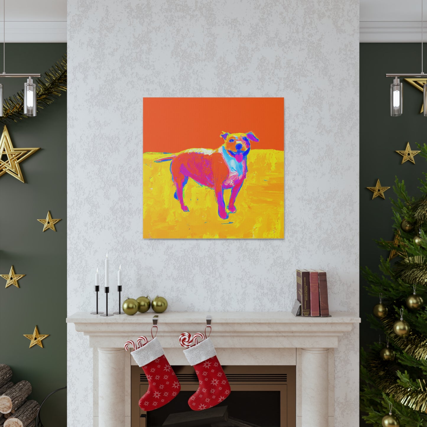 "Happy Dog Canvas Print Inspired by Mark Rothko" by PenPencilArt