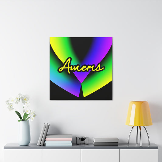 "Robert Indiana Styled Aurora Borealis Canvas Print" by PenPencilArt