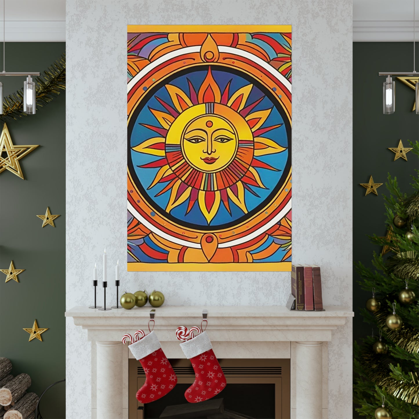 "Vibrant Peter Max-Inspired Sun Art Prints" by PenPencilArt