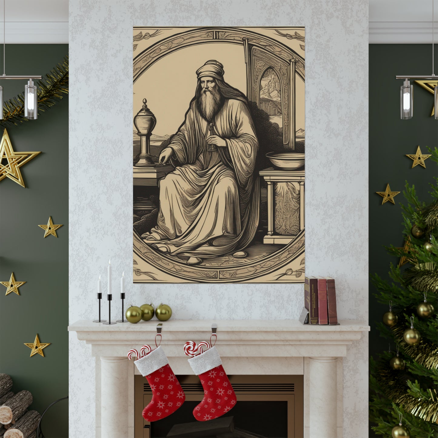 "Stylish Poster Print of The Hermit Inspired by Leonardo da Vinci" by PenPencilArt