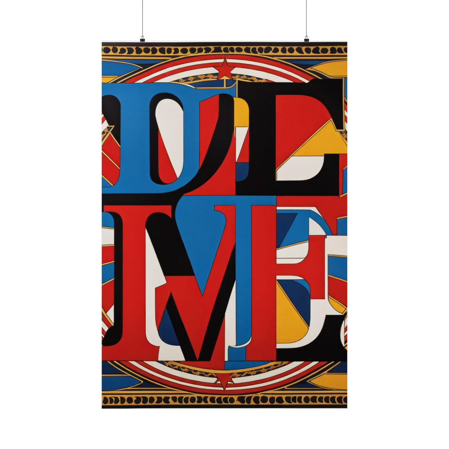 "Robert Indiana-Inspired Justice Poster Print" by PenPencilArt