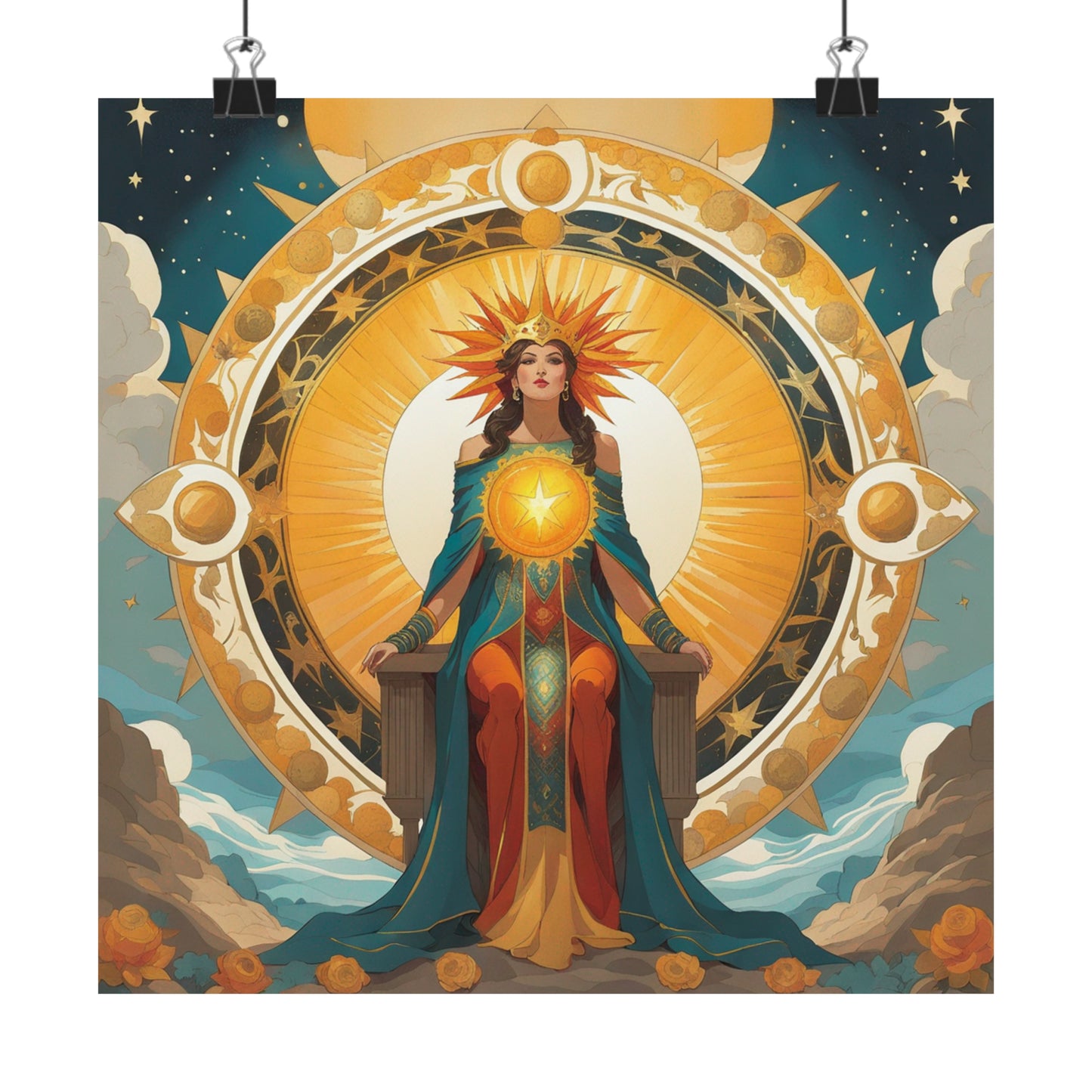 "Krenz Cushart, Kawacy & Neoism Inspired Sun Poster Print" by PenPencilArt