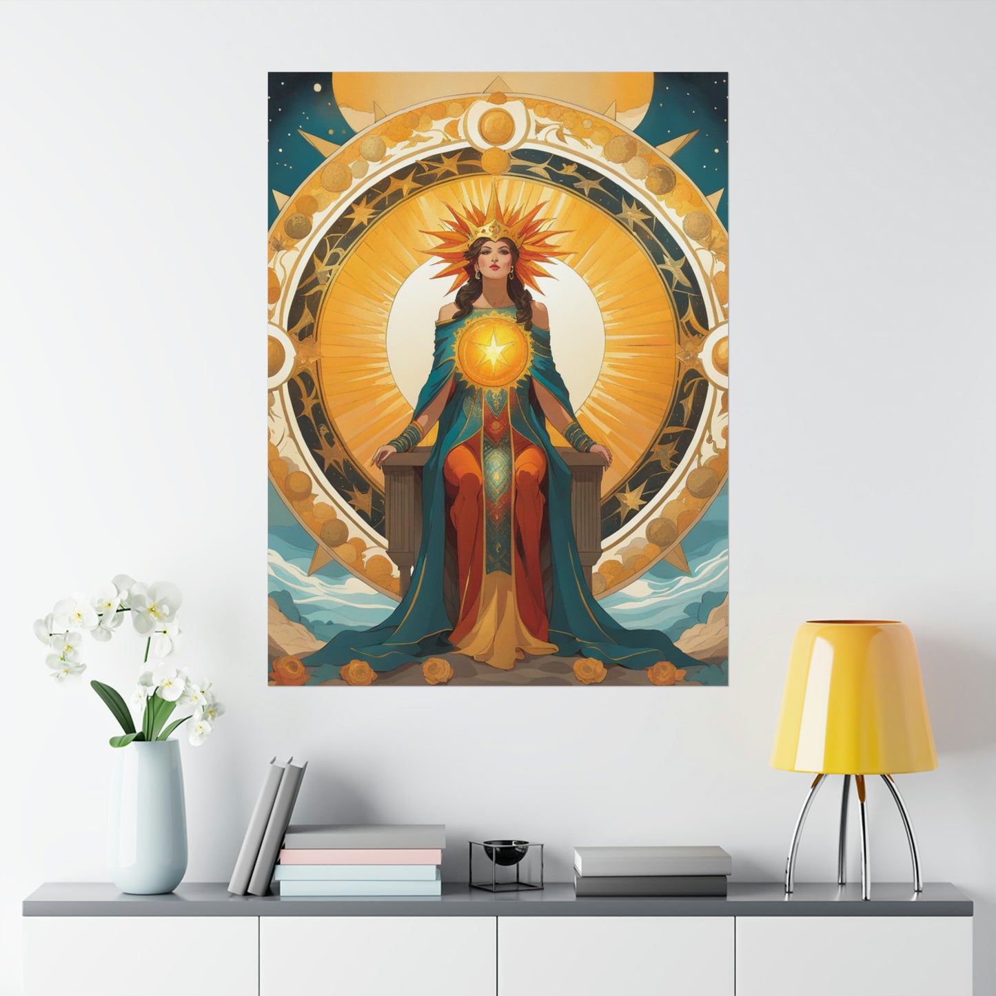 "Krenz Cushart, Kawacy & Neoism Inspired Sun Poster Print" by PenPencilArt