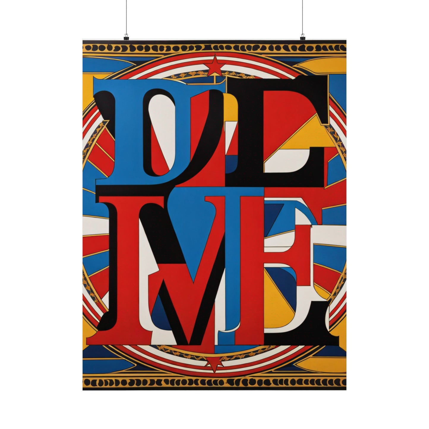 "Robert Indiana-Inspired Justice Poster Print" by PenPencilArt