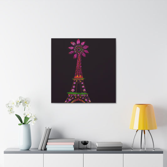 "Sparkling Eiffel Tower Canvas Print Inspired by Frida Kahlo" by PenPencilArt