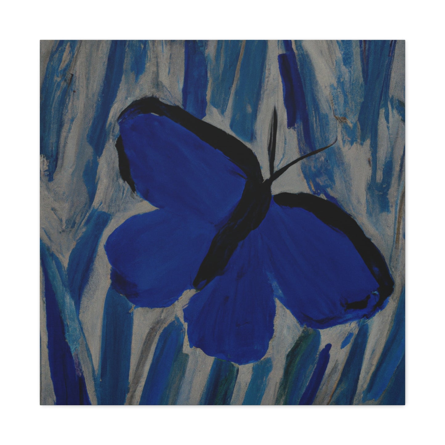 "Blue Butterfly Canvas Print Inspired by Clyfford Still" by PenPencilArt