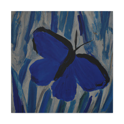 "Blue Butterfly Canvas Print Inspired by Clyfford Still" by PenPencilArt