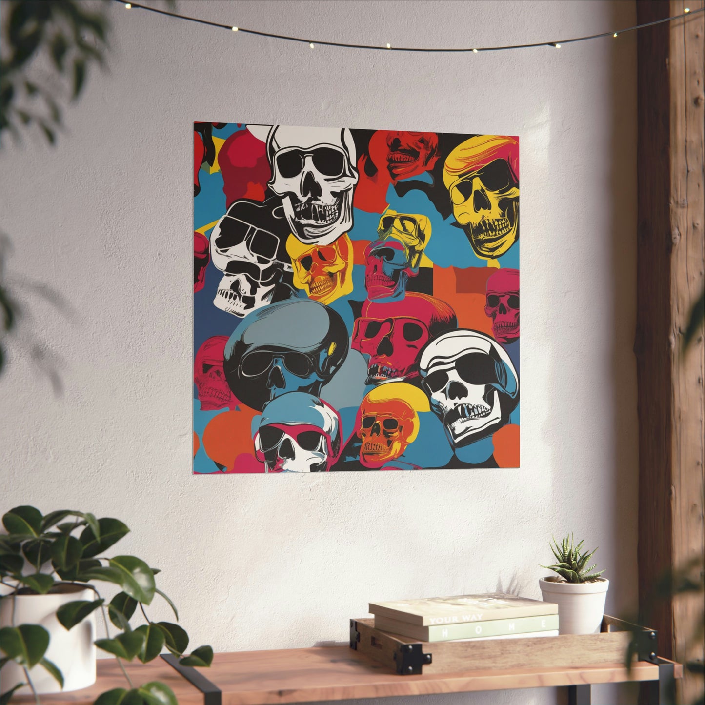 "Vibrant Pop Art Poster of Death - Andy Warhol Inspired" by PenPencilArt