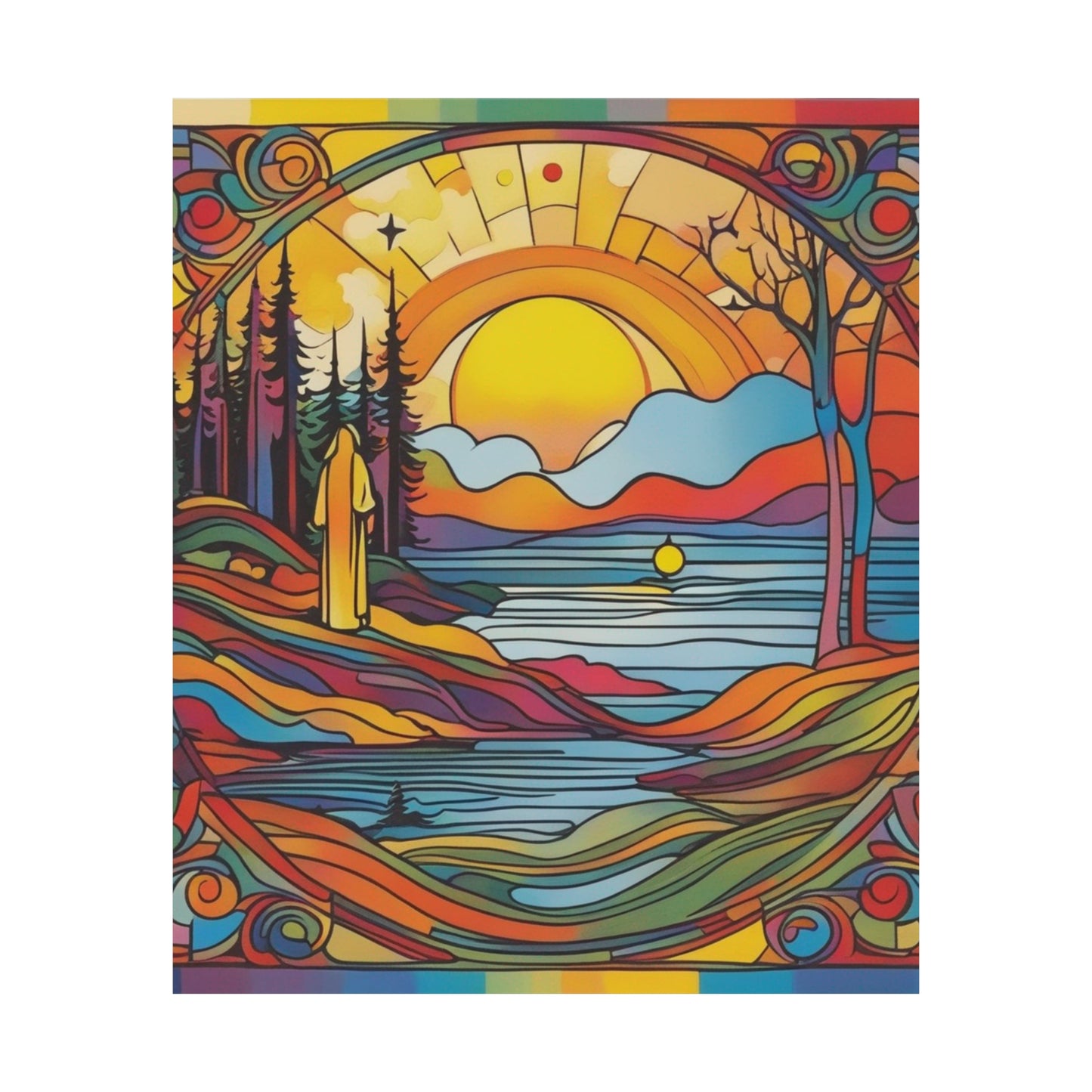 "The Hermit Poster Print Inspired by Peter Max Style" by PenPencilArt