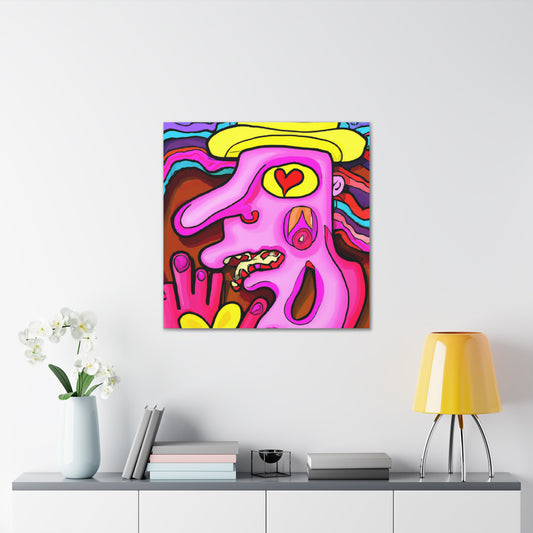 "Peter Max-Inspired Canvas Print: Embracing New Beginnings with Naiveté" by PenPencilArt