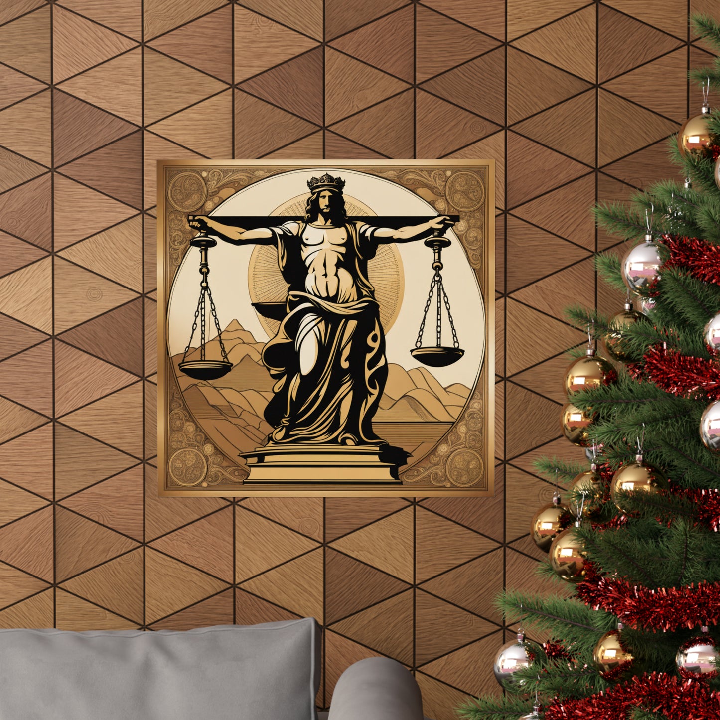 "Da Vinci-Inspired Justice Poster Print: Wall Art for Your Home" by PenPencilArt