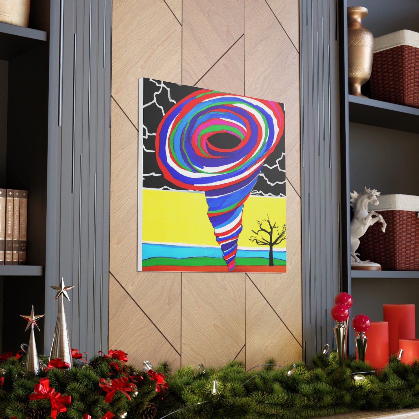 "Texas Tornado Canvas Print - Kandinsky-Inspired Style" by PenPencilArt