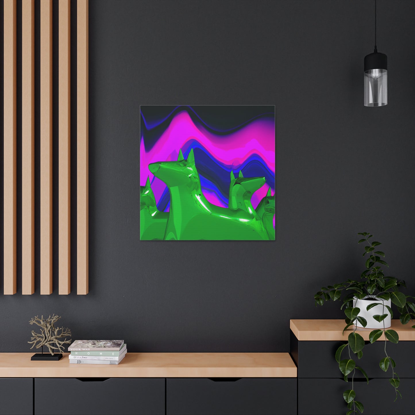 "Jeff Koons Inspired Aurora Borealis Canvas Print" by PenPencilArt