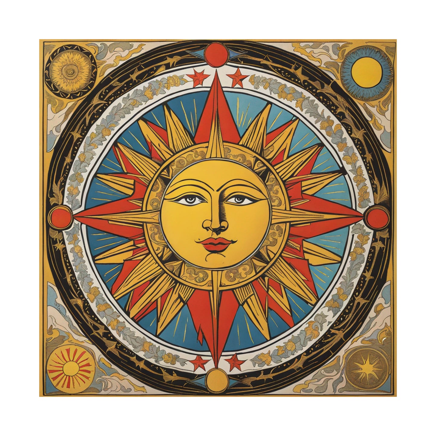 "Hariton Pushwagner-Style Sun Poster Print - Eye-Catching Wall Art" by PenPencilArt