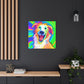 "Peter Max Inspired Happy Dog Canvas Print" by PenPencilArt