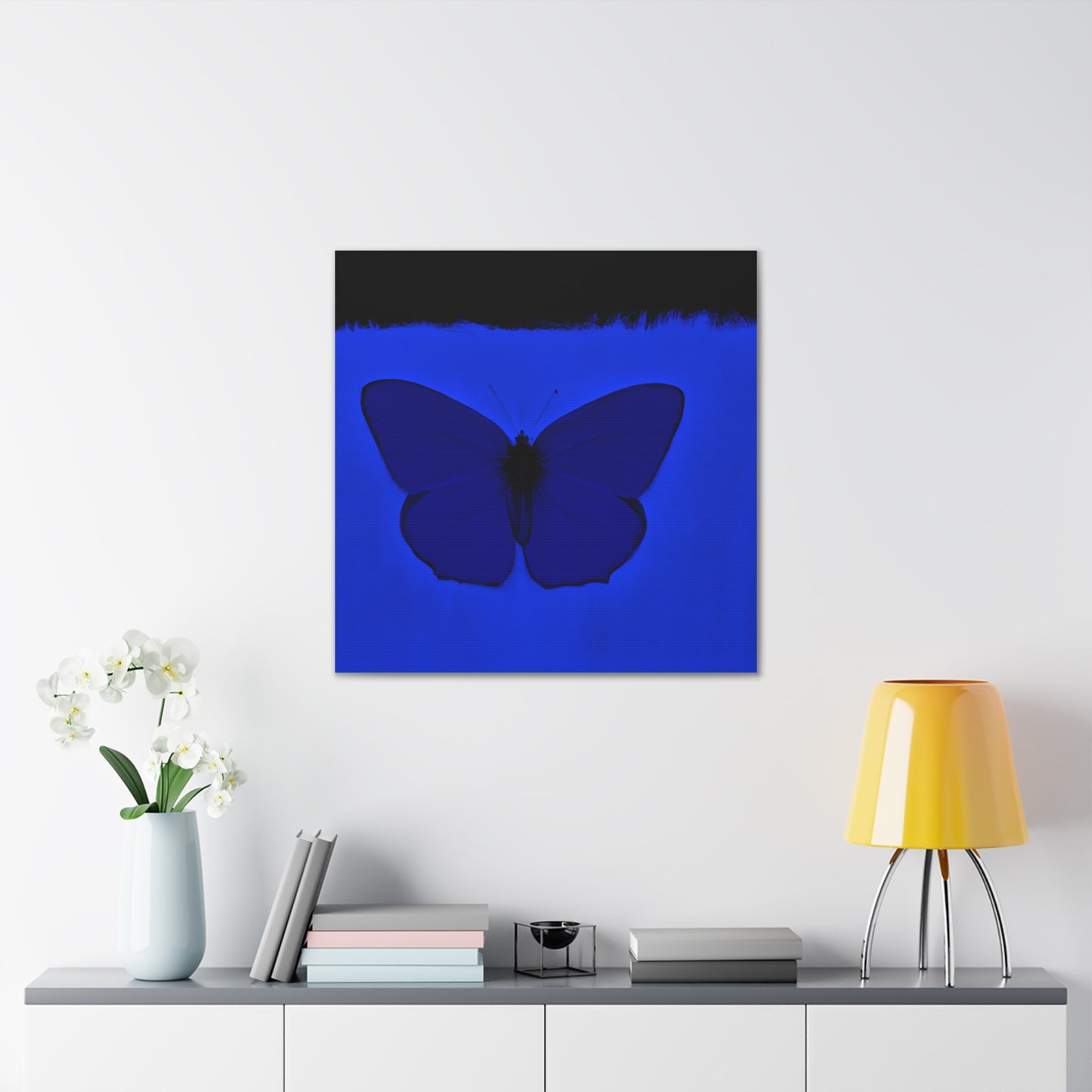 "A Blue Butterfly Canvas Print Inspired By Mark Rothko" by PenPencilArt