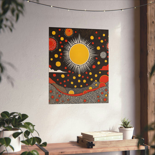 "Yayoi Kusama Inspired Sun Poster Print" by PenPencilArt