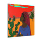 "Frida Kahlo-Inspired Desert Landscape Canvas Print" by PenPencilArt