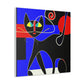 "Black Cat Canvas Print Inspired by Wassily Kandinsky" by PenPencilArt