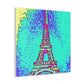 "Sparkling Eiffel Tower Art Print - Andy Warhol Style" by PenPencilArt