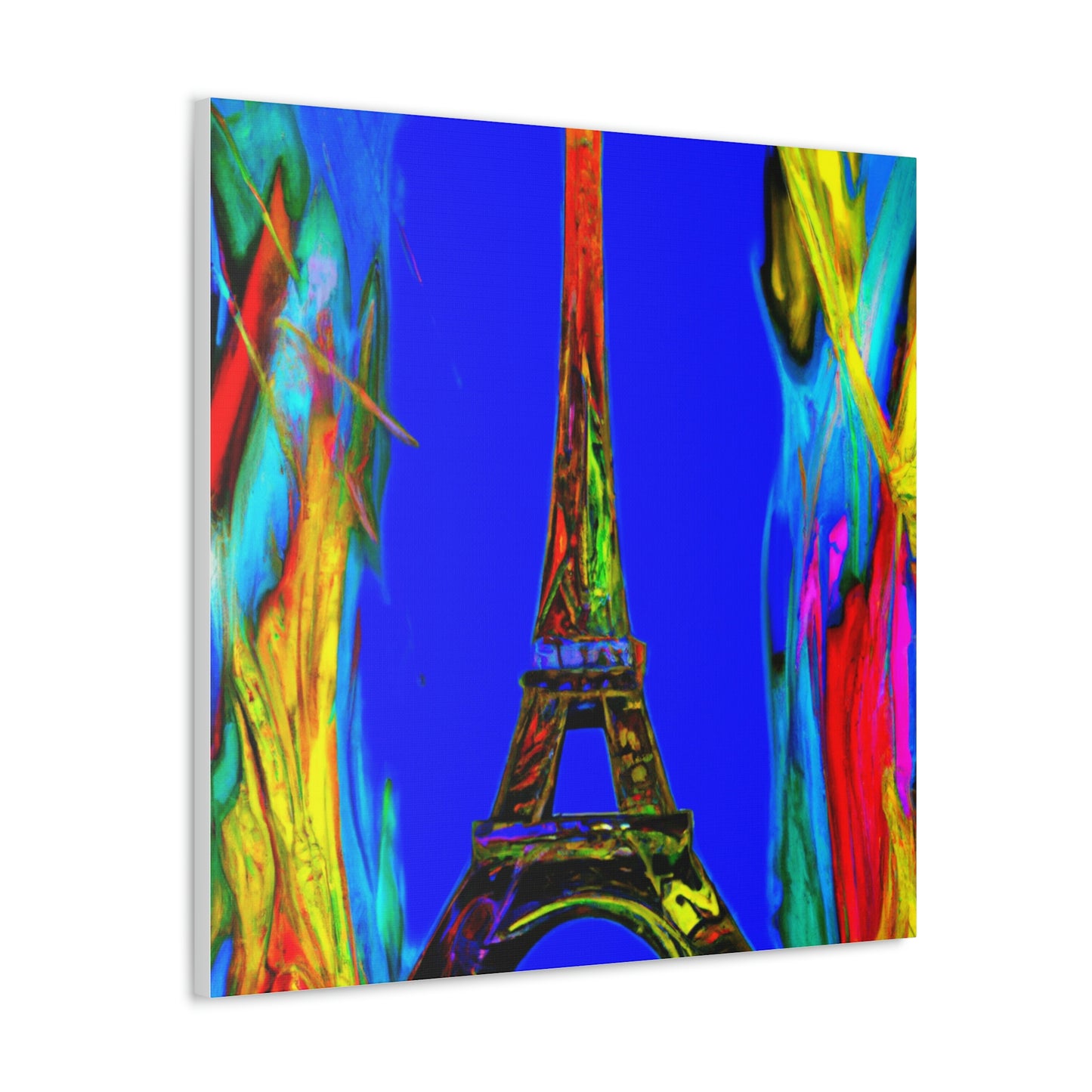 "Willem de Kooning Style Sparkling Eiffel Tower Canvas Print" by PenPencilArt