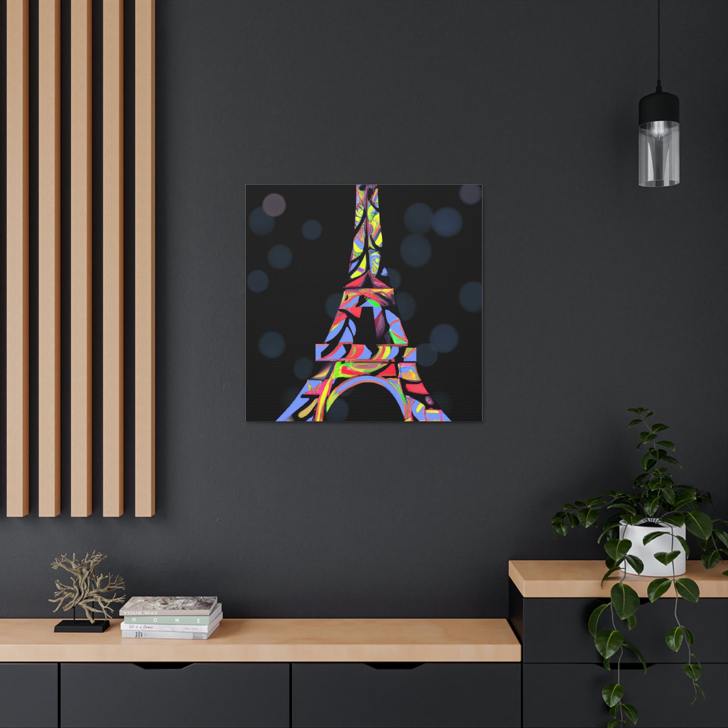 "Wassily Kandinsky-inspired Sparkling Eiffel Tower Canvas Print" by PenPencilArt