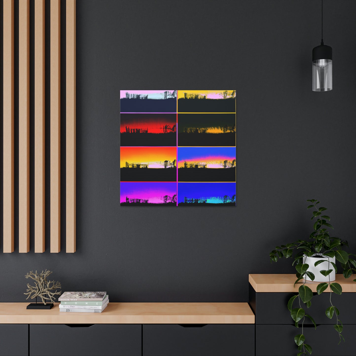 "Andy Warhol-Style Sunrise Canvas Print" by PenPencilArt