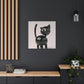 "Jeff Koons-Style Black Cat Canvas Print" by PenPencilArt