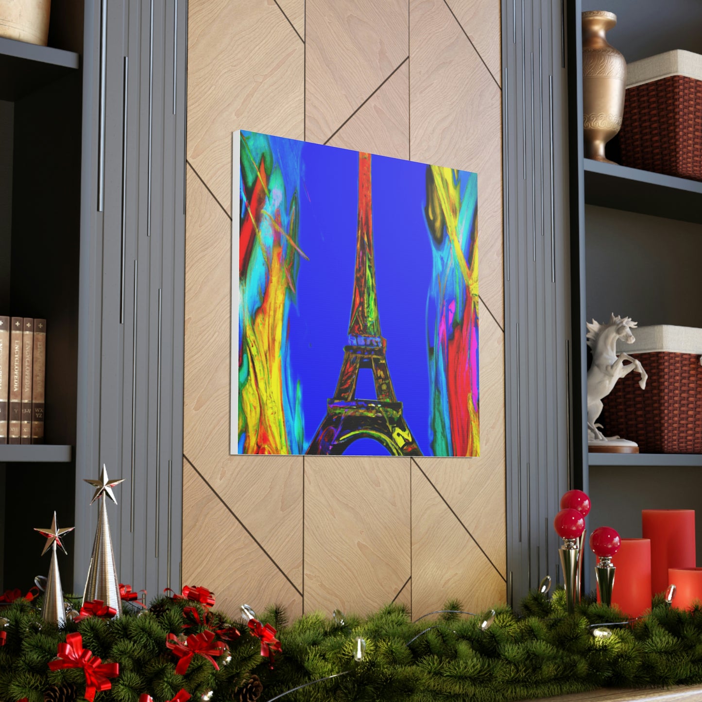 "Willem de Kooning Style Sparkling Eiffel Tower Canvas Print" by PenPencilArt