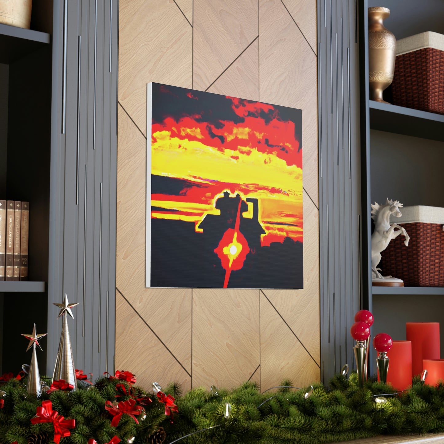 "Banksy-Style Sunrise Canvas Print" by PenPencilArt