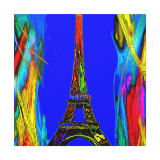 "Willem de Kooning Style Sparkling Eiffel Tower Canvas Print" by PenPencilArt