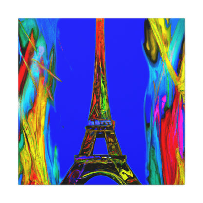 "Willem de Kooning Style Sparkling Eiffel Tower Canvas Print" by PenPencilArt