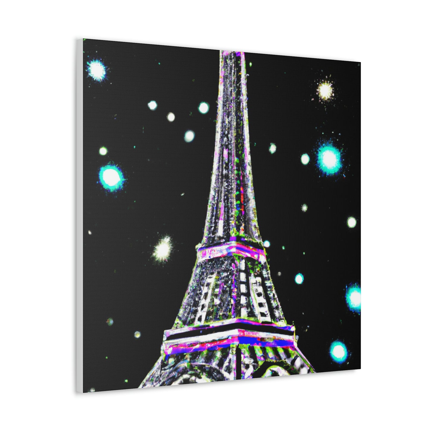 "Hariton Pushwagner-Inspired Sparkling Eiffel Tower Canvas Print" by PenPencilArt