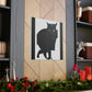 "Mimmo Rotella-Inspired Black Cat Canvas Print" by PenPencilArt