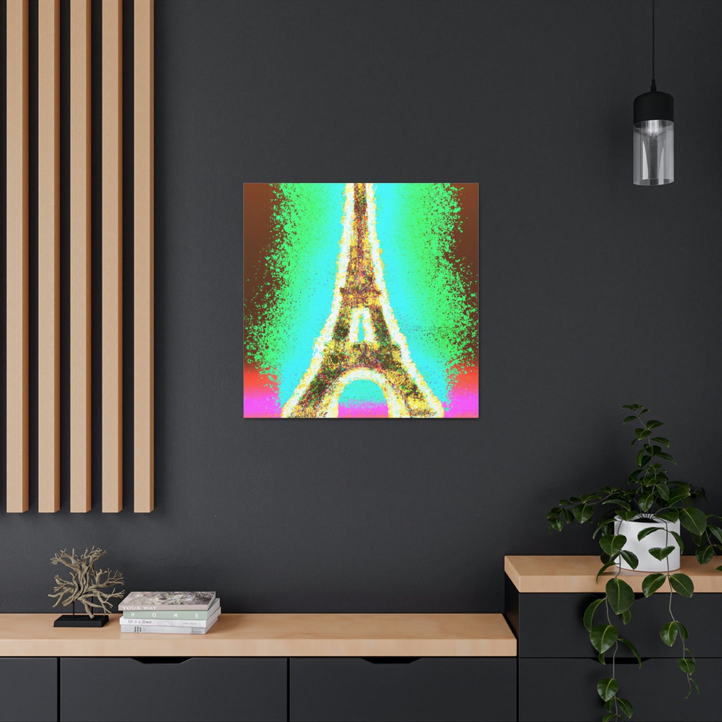 "Sparkling Eiffel Tower Canvas Print Inspired by Helen Frankenthaler" by PenPencilArt