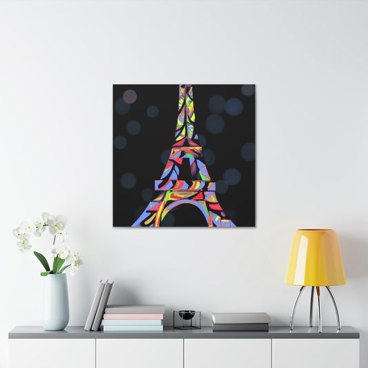"Wassily Kandinsky-inspired Sparkling Eiffel Tower Canvas Print" by PenPencilArt