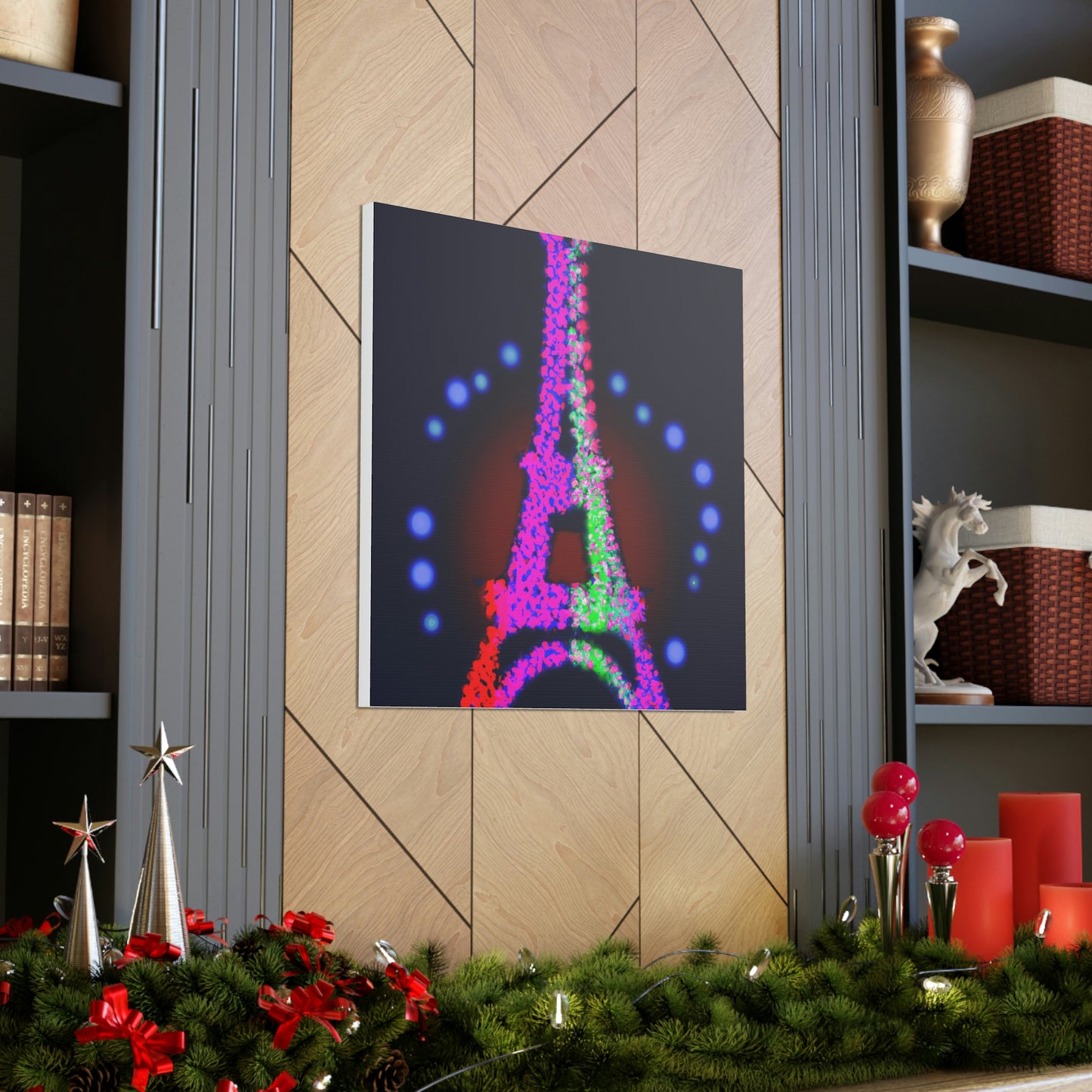 "Sparkling Eiffel Tower Canvas Print Inspired by Robert Indiana" by PenPencilArt