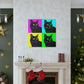 "Black Cat Canvas Print - Inspired by Andy Warhol's Style" by PenPencilArt