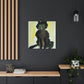 "Black Cat Inspired by Willem de Kooning Canvas Print" by PenPencilArt
