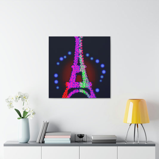 "Sparkling Eiffel Tower Canvas Print Inspired by Robert Indiana" by PenPencilArt
