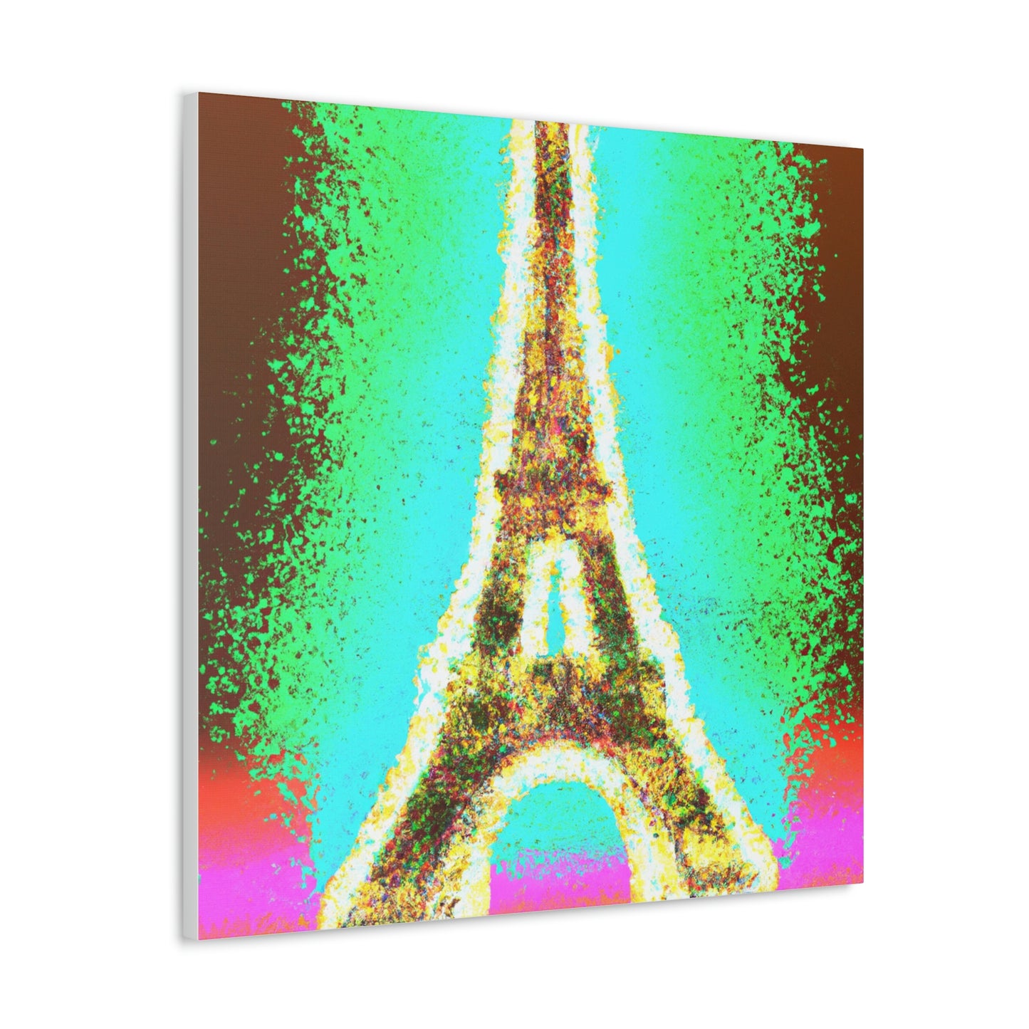 "Sparkling Eiffel Tower Canvas Print Inspired by Helen Frankenthaler" by PenPencilArt